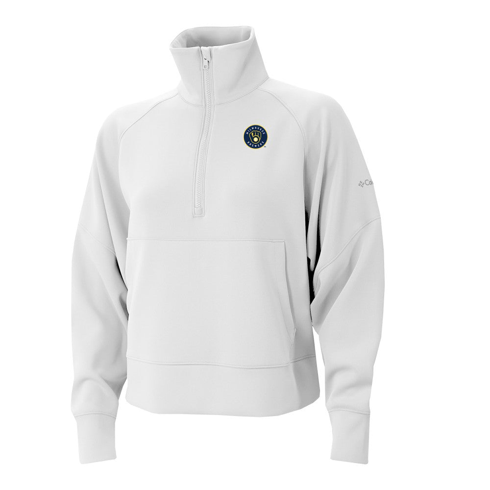 MLB Milwaukee Brewers Columbia Women's Wickhams Hills Raglan Omni-Wick Quarter-Zip Pullover