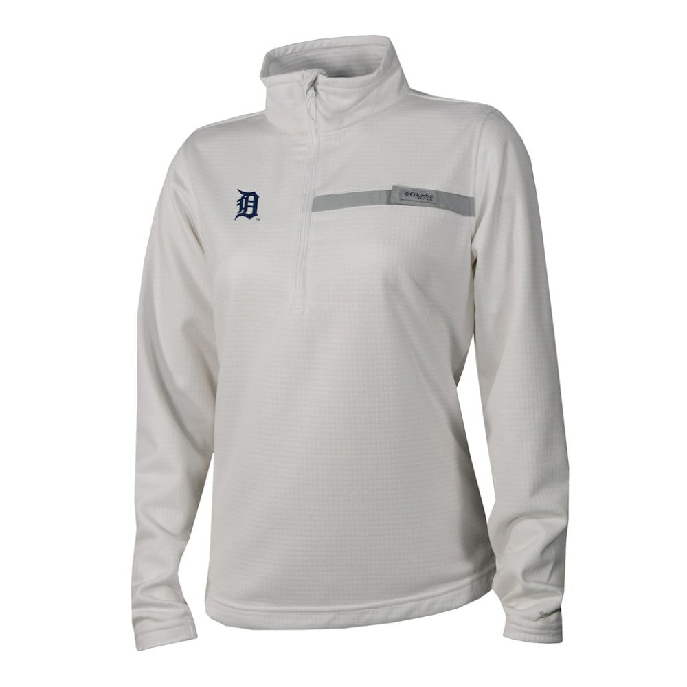 MLB Detroit Tigers Columbia Women's Skiff Guide Fleece Half-Zip Pullover Jacket