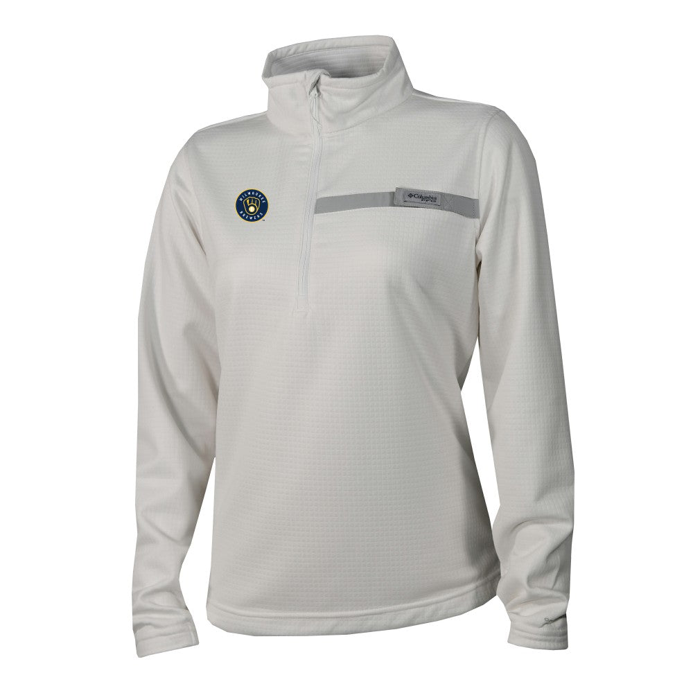 MLB Milwaukee Brewers Columbia Women's Skiff Guide Fleece Half-Zip Pullover Jacket
