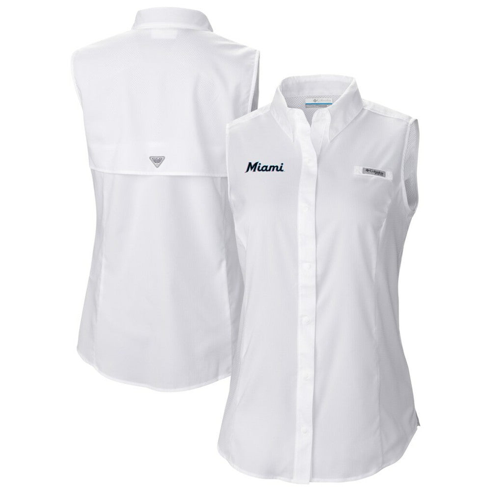 MLB Miami Marlins Columbia Women's Tamiami Sleeveless Shirt