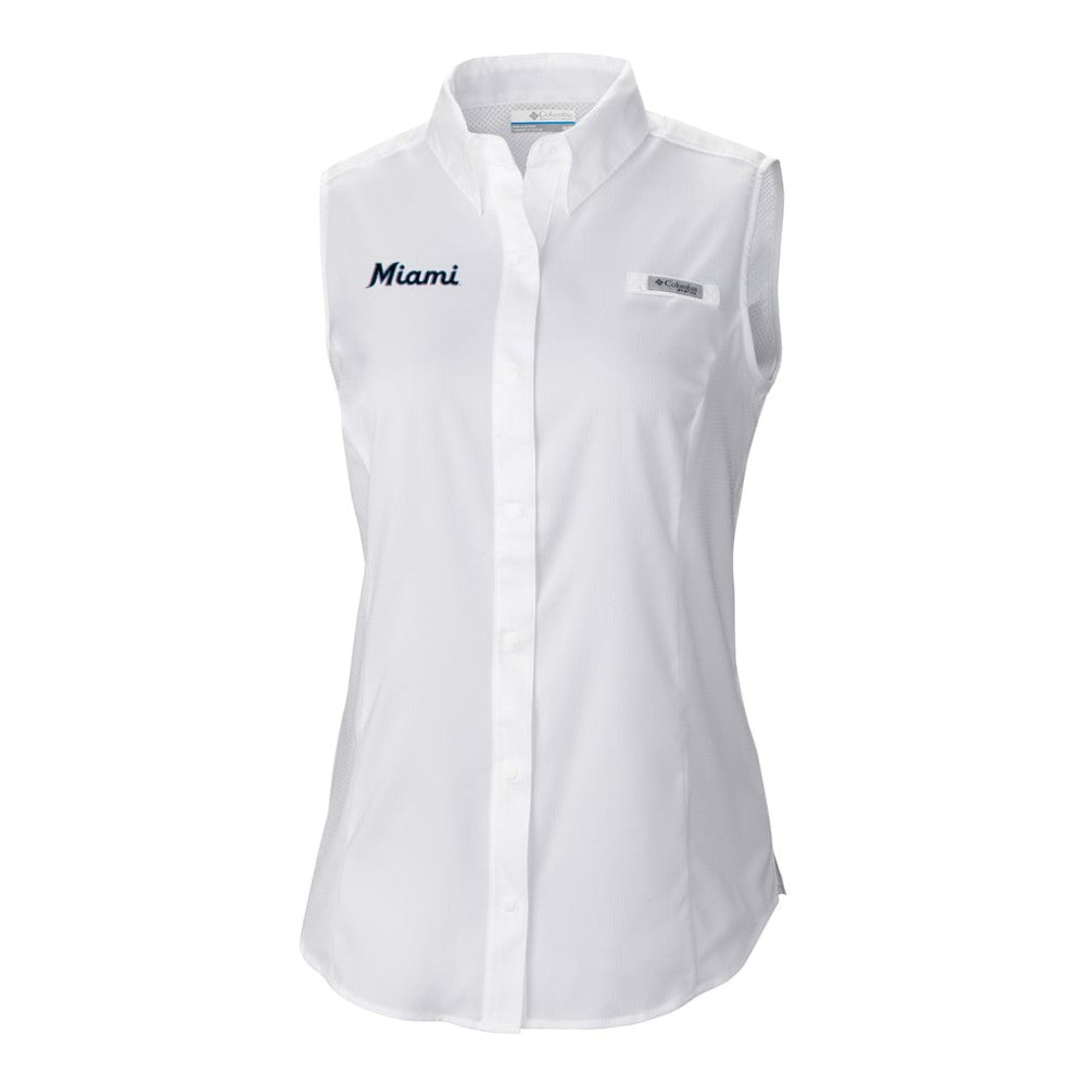 MLB Miami Marlins Columbia Women's Tamiami Sleeveless Shirt