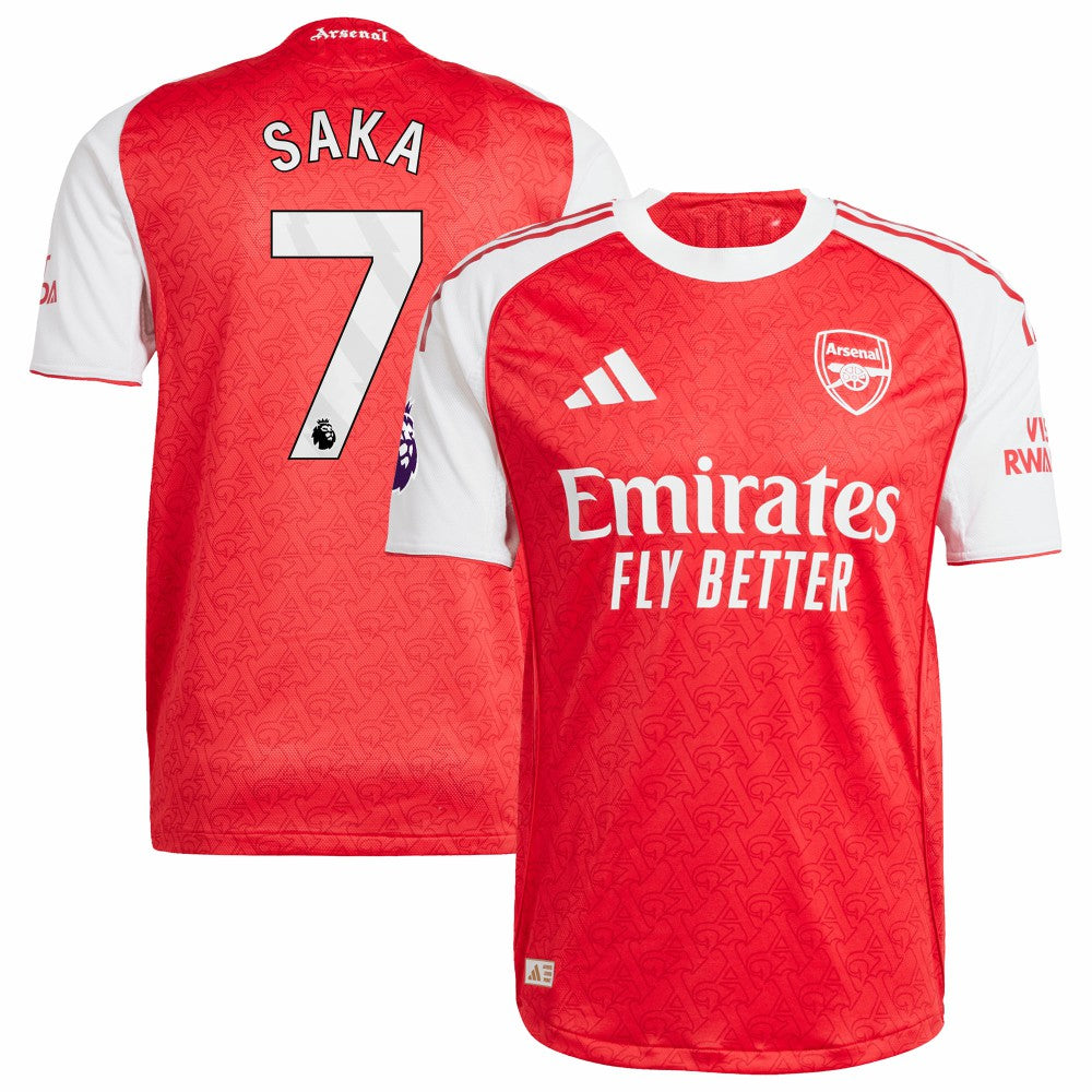 Bukayo Saka Arsenal 2025/26 Home Player Jersey - Adidas Red