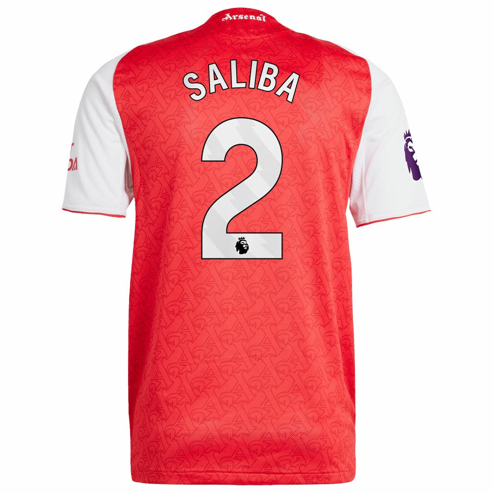 William Saliba Arsenal 2025/26 Home Player Jersey - Adidas Red