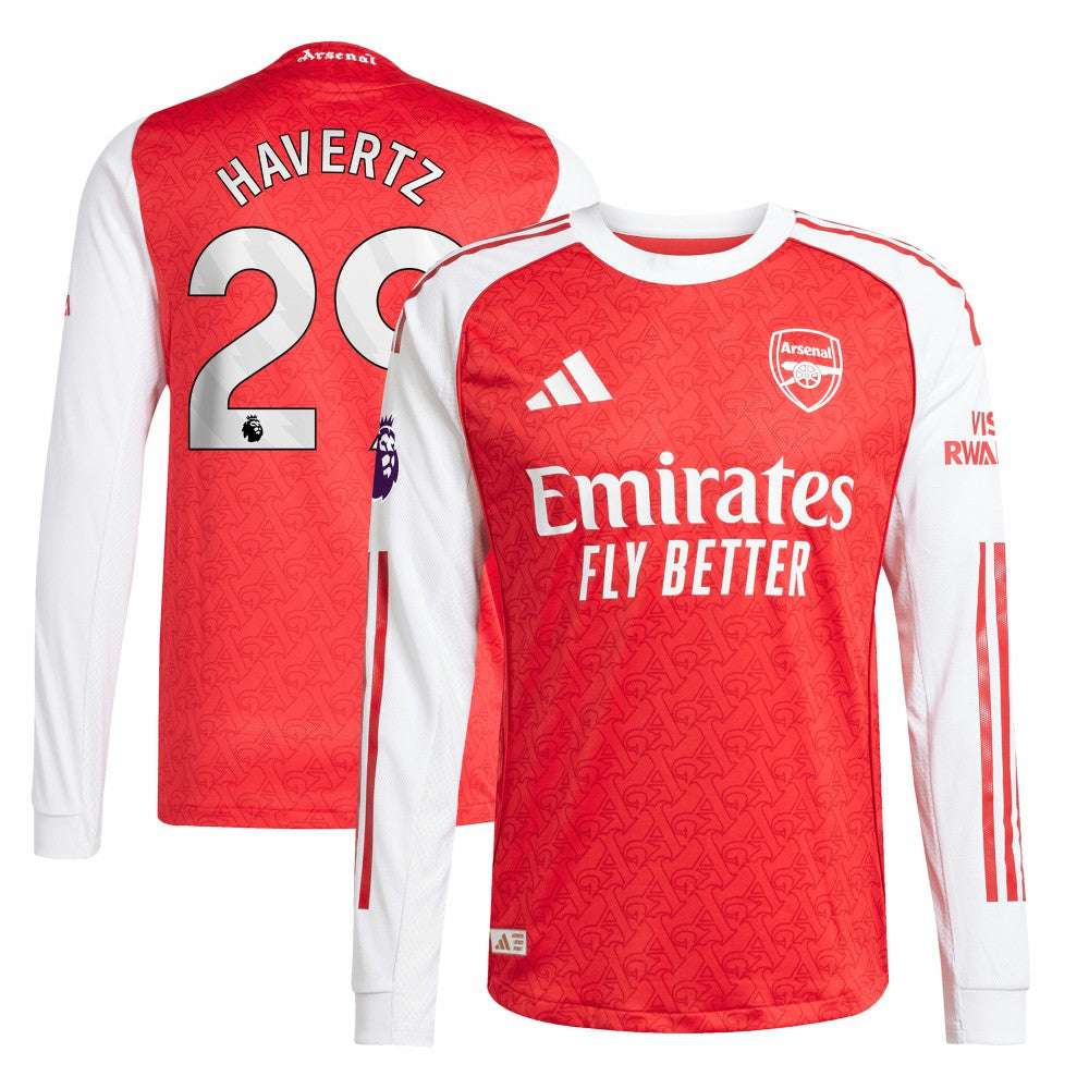 Kai Havertz Arsenal 2025/26 Home Long Sleeve Player Jersey - Adidas Red