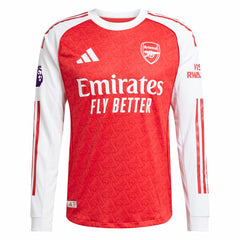 William Saliba Arsenal 2025/26 Home Long Sleeve Player Jersey - Adidas Red