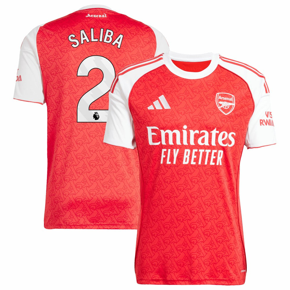 William Saliba Arsenal 2025/26 Home Replica Player Jersey - Adidas Red