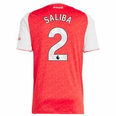 William Saliba Arsenal 2025/26 Home Replica Player Jersey - Adidas Red