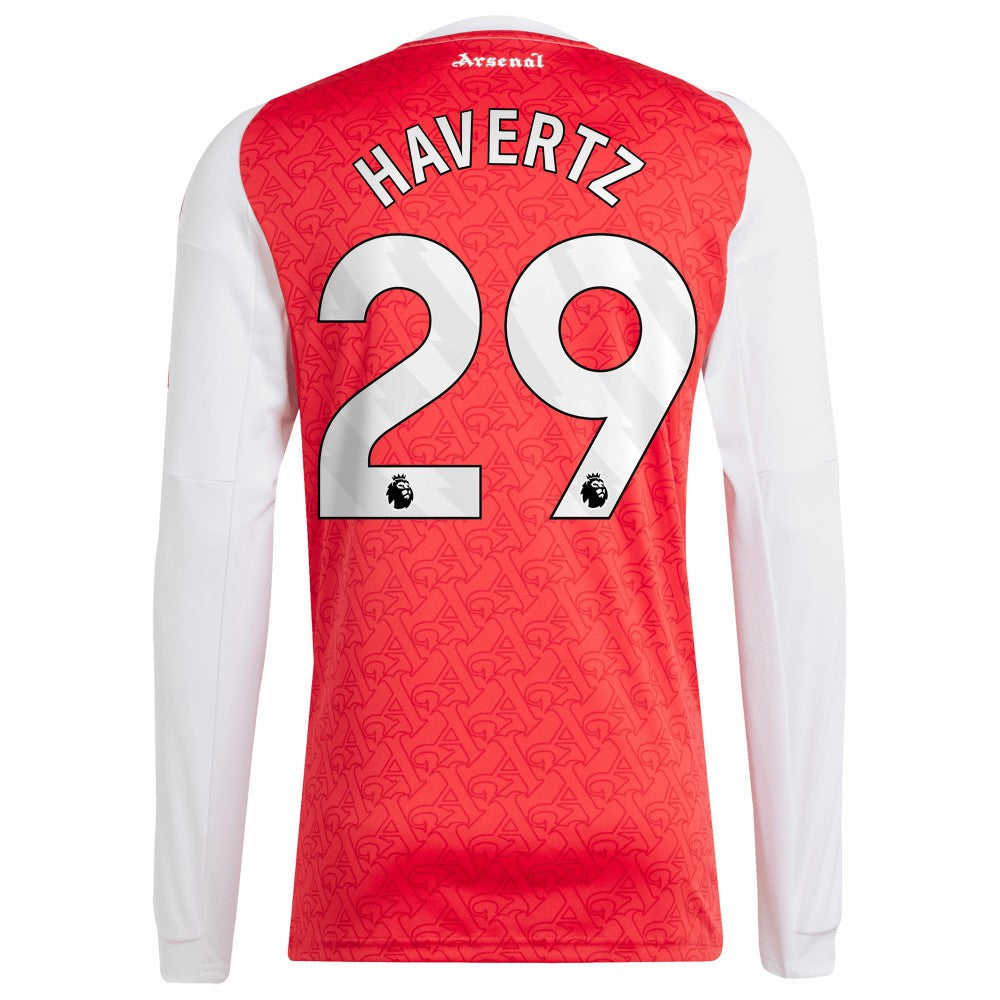 Kai Havertz Arsenal 2025/26 Home Replica Long Sleeve Player Jersey - Adidas Red