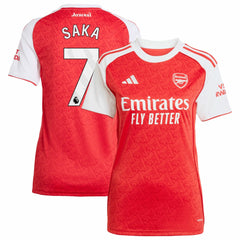 Bukayo Saka Arsenal Women's 2025/26 Home Replica Player Jersey - Adidas Red