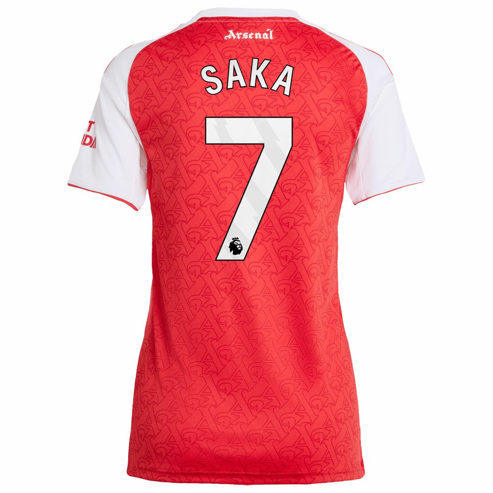 Bukayo Saka Arsenal Women's 2025/26 Home Replica Player Jersey - Adidas Red