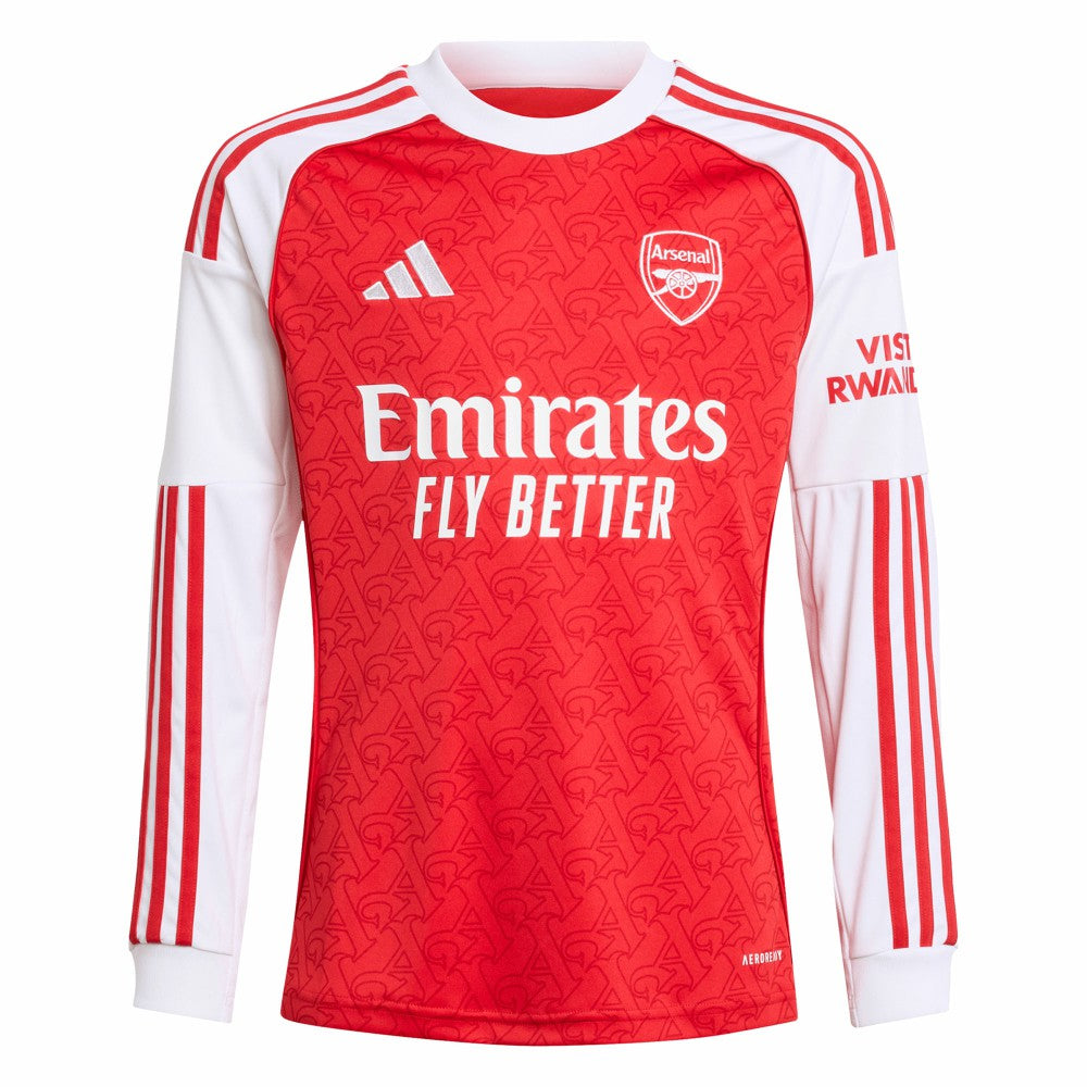 Bukayo Saka Arsenal Youth 2025/26 Home Replica Long Sleeve Player Jersey - Adidas Red