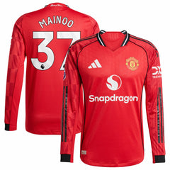 Kobbie Mainoo Manchester United Home 2025/26 Player Long Sleeve Jersey - Adidas Red