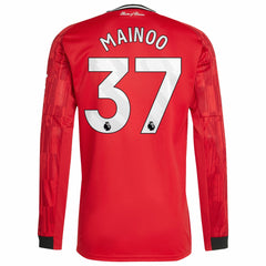 Kobbie Mainoo Manchester United Home 2025/26 Replica Player Long Sleeve Jersey - Adidas Red