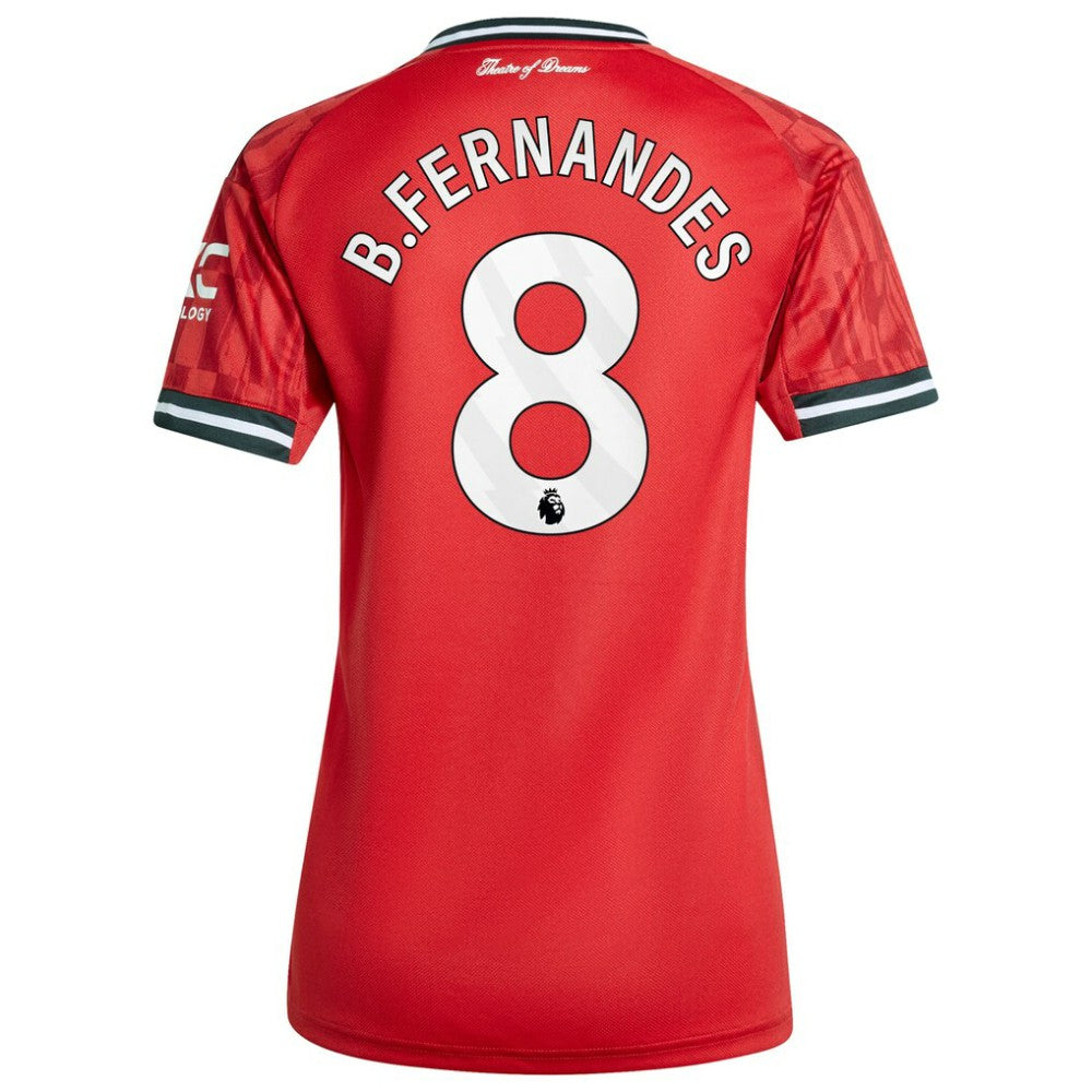 Bruno Fernandes Manchester United Women's Home 2025/26 Replica Player Jersey - Adidas Red