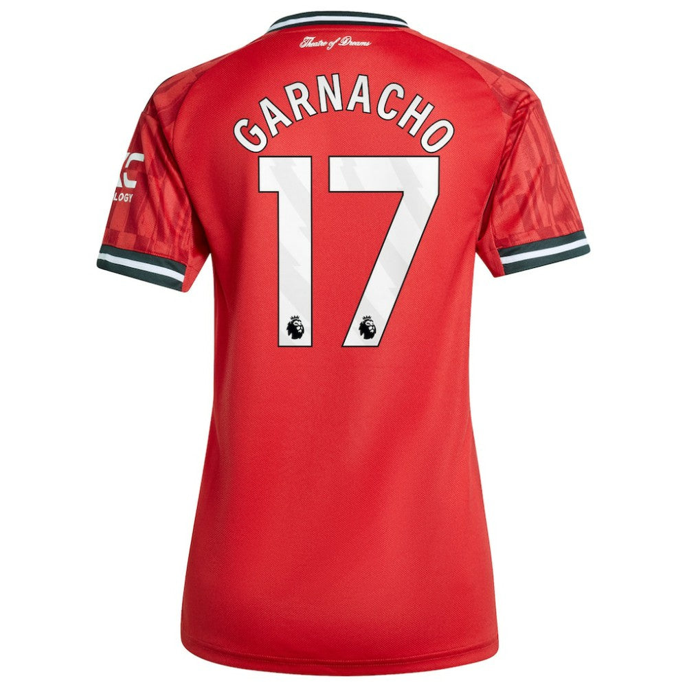 Alejandro Garnacho Manchester United Women's Home 2025/26 Replica Player Jersey - Adidas Red