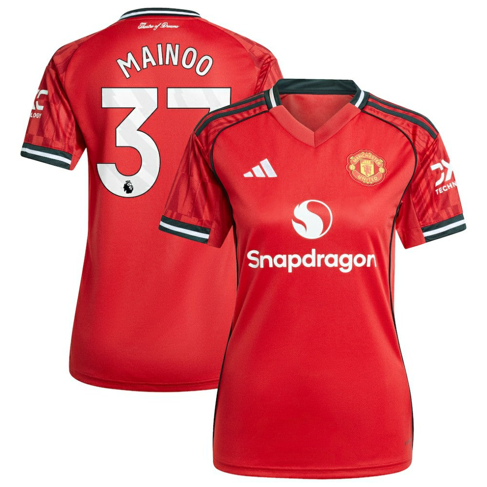 Kobbie Mainoo Manchester United Women's Home 2025/26 Replica Player Jersey - Adidas Red