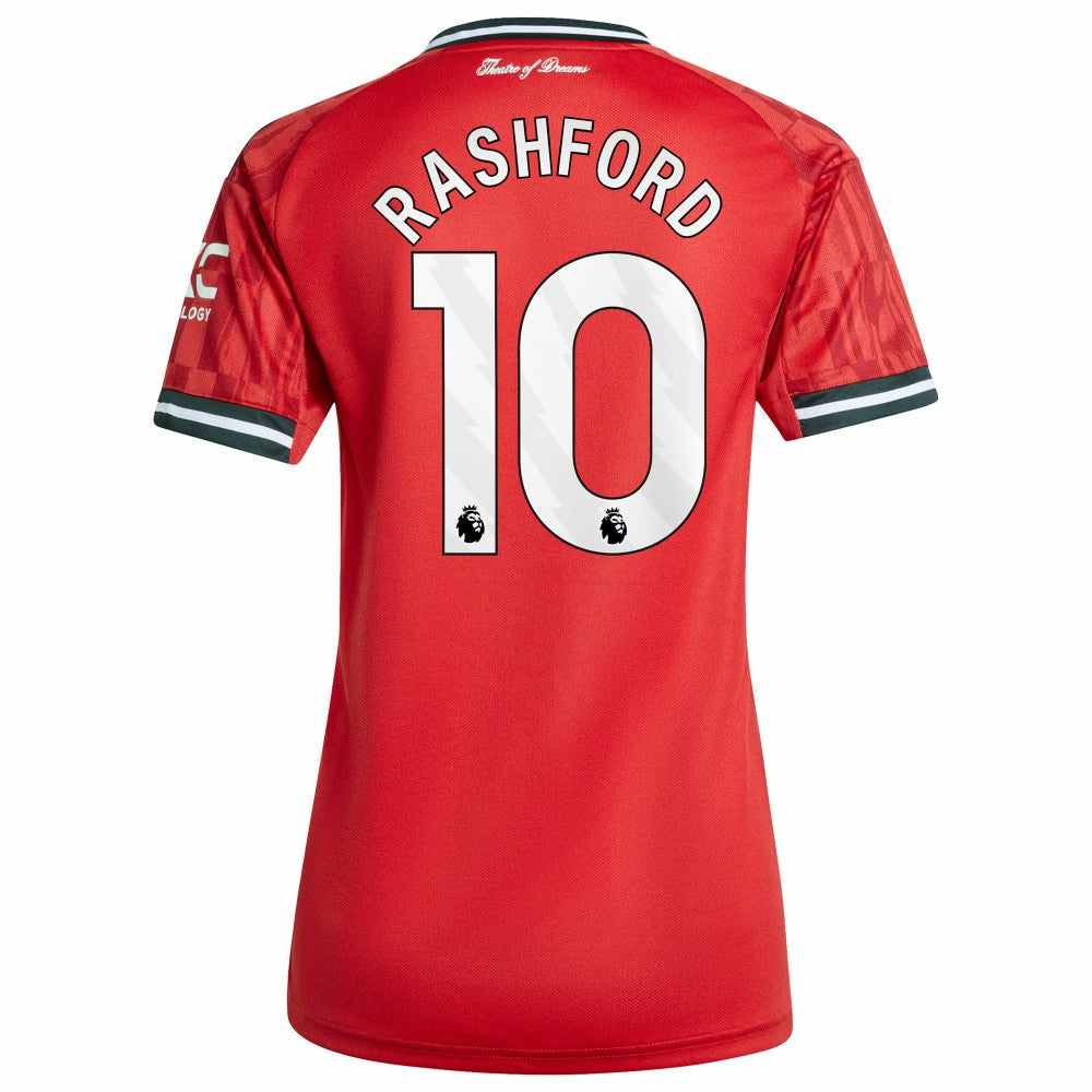 Marcus Rashford Manchester United Women's Home 2025/26 Replica Player Jersey - Adidas Red