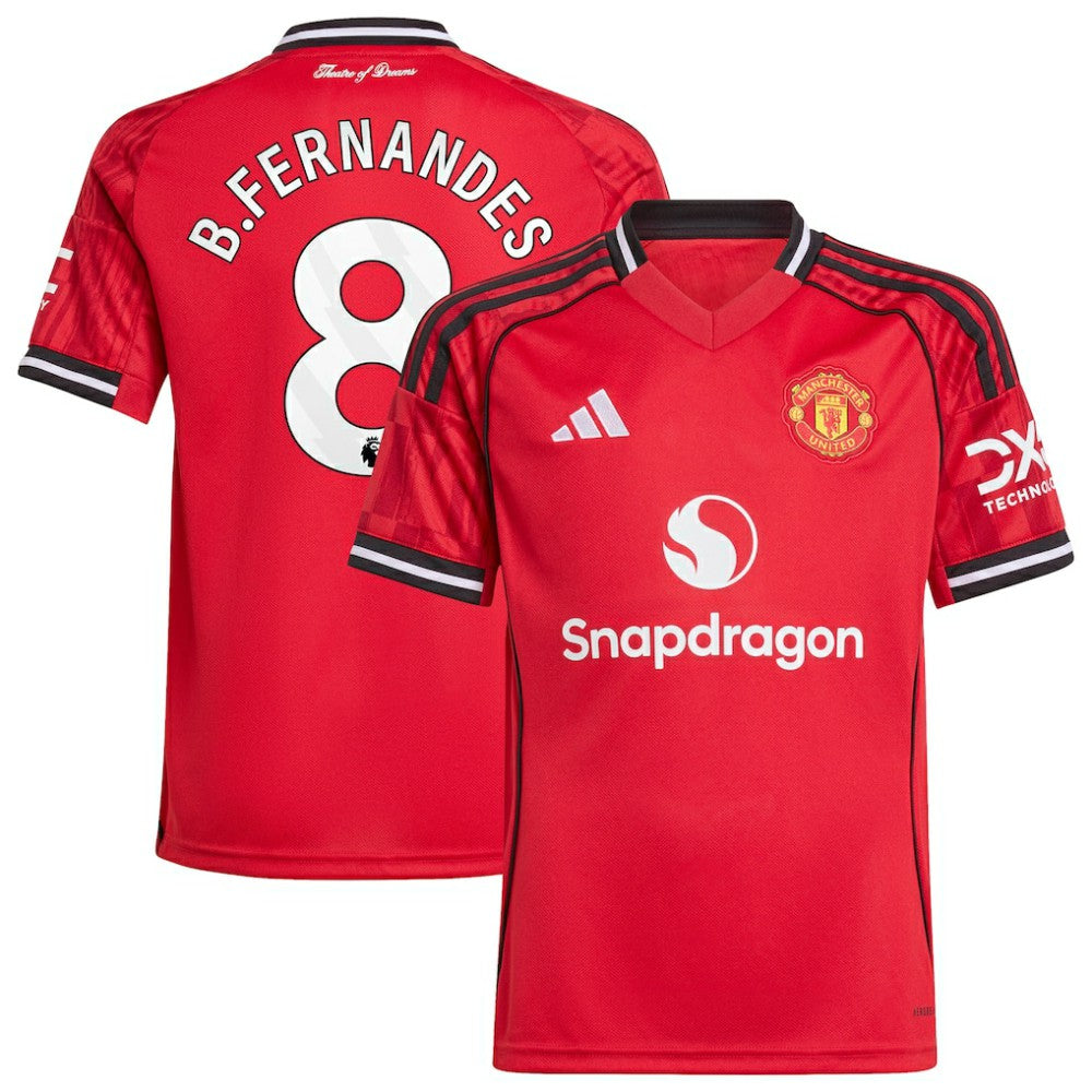 Bruno Fernandes Manchester United Youth Home 2025/26 Replica Player Jersey - Adidas Red