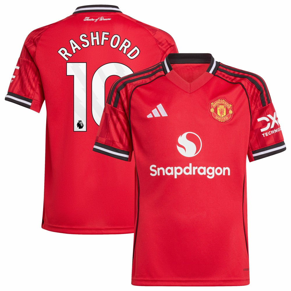 Marcus Rashford Manchester United Youth Home 2025/26 Replica Player Jersey - Adidas Red