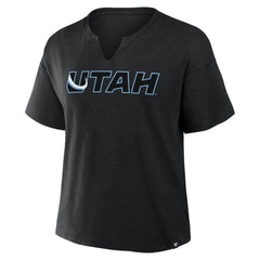 NHL Black Utah Mammoth Fanatics Women's Combo Stadium Slub Boxy T-Shirt