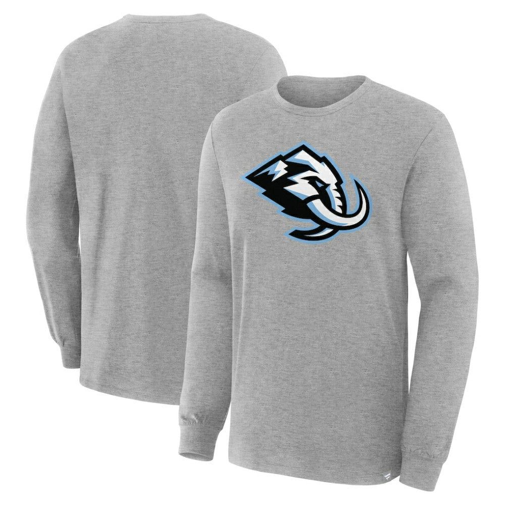 NHL Heather Gray Utah Mammoth Fanatics Primary Logo Legacy Long Sleeve T-Shirt