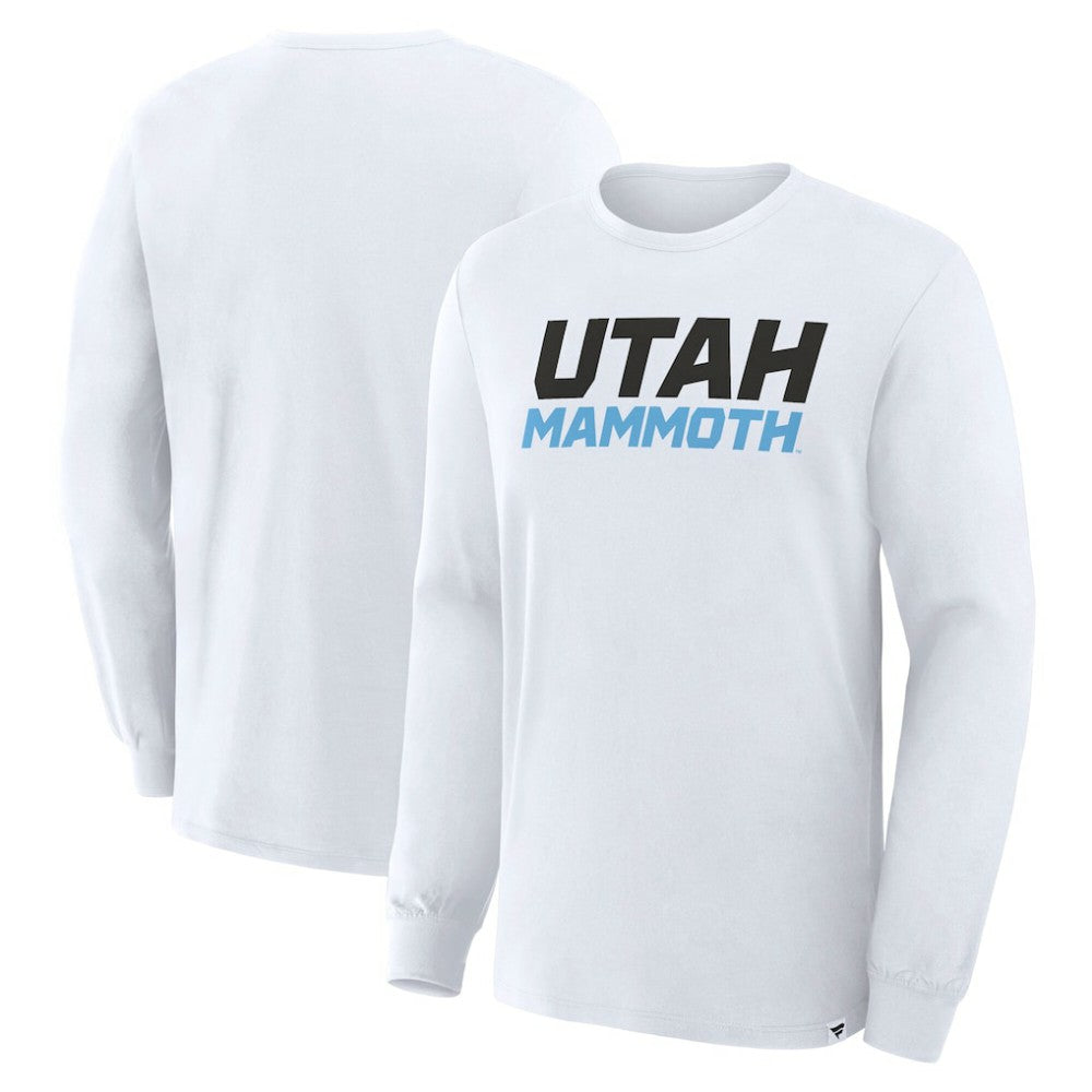 NHL White Utah Mammoth Fanatics Wordmark Legacy Long Sleeve T-Shirt