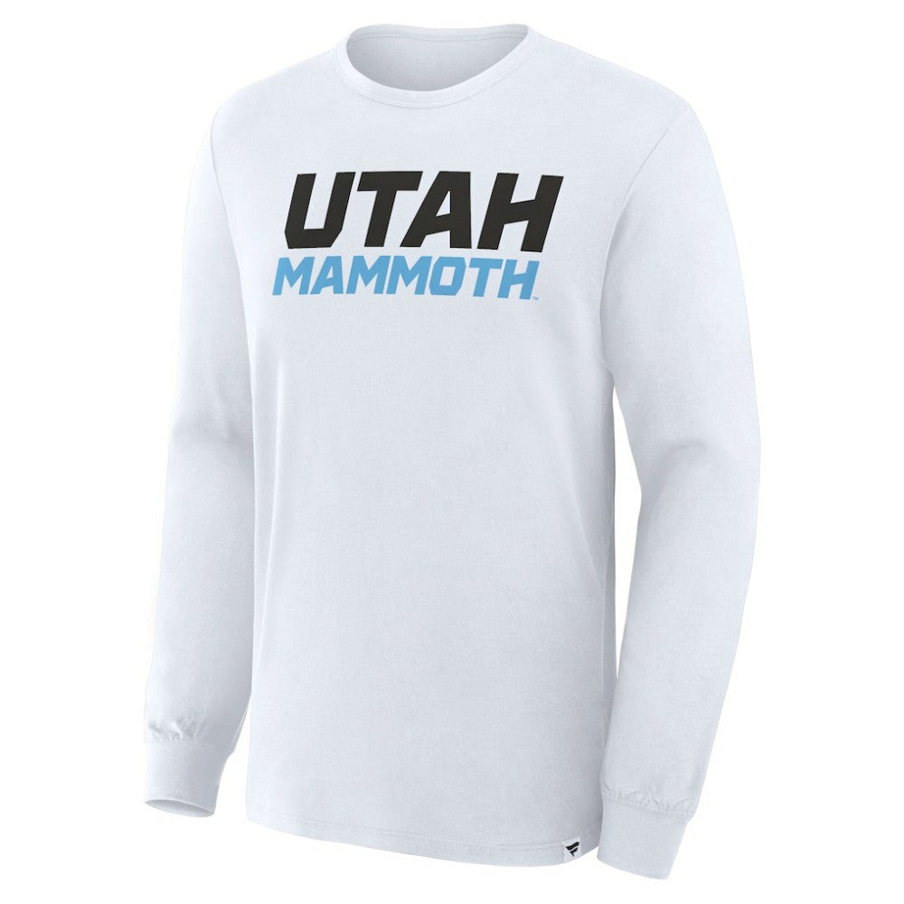 NHL White Utah Mammoth Fanatics Wordmark Legacy Long Sleeve T-Shirt