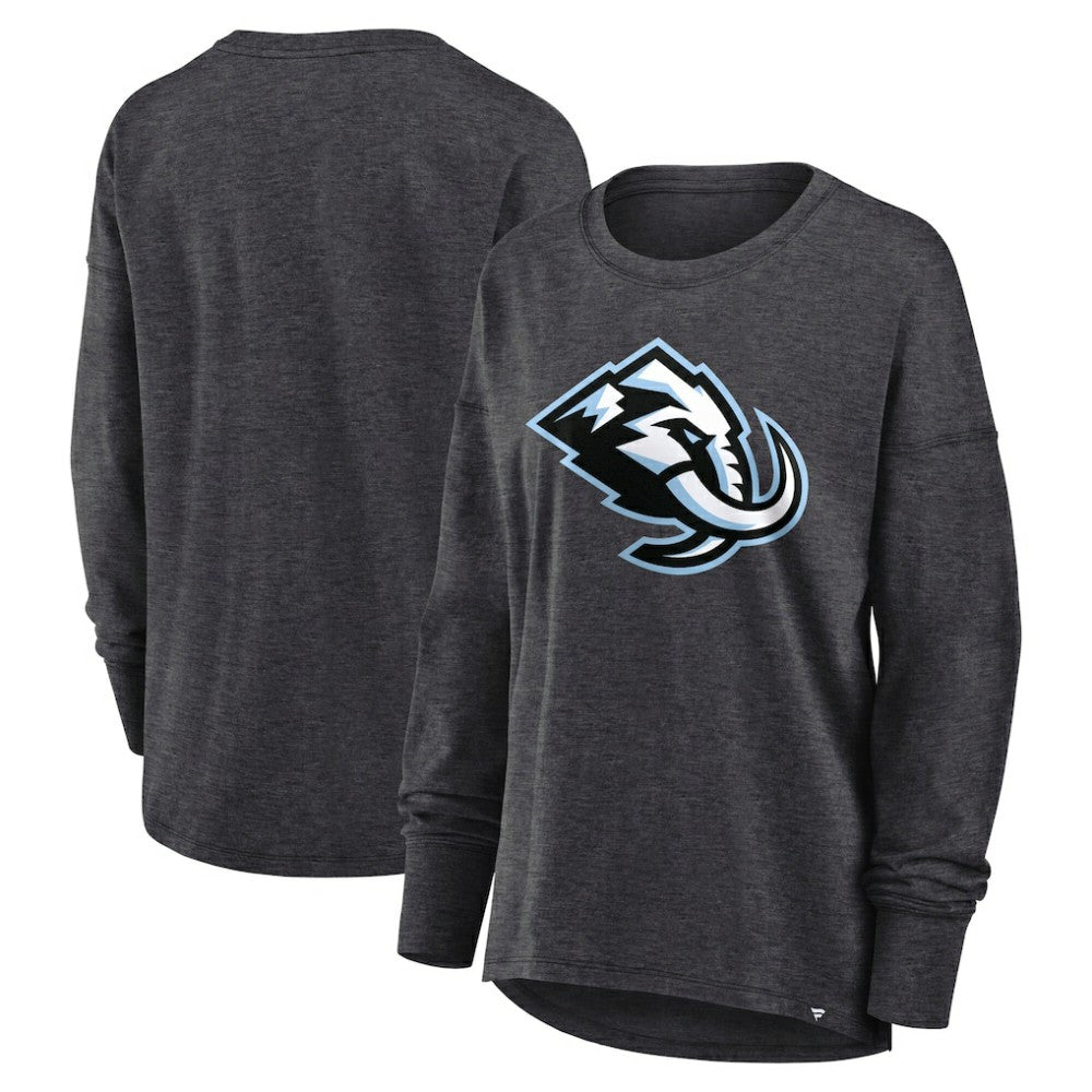 NHL Heather Charcoal Utah Mammoth Fanatics Women's Primary Logo Legacy Long Sleeve T-Shirt