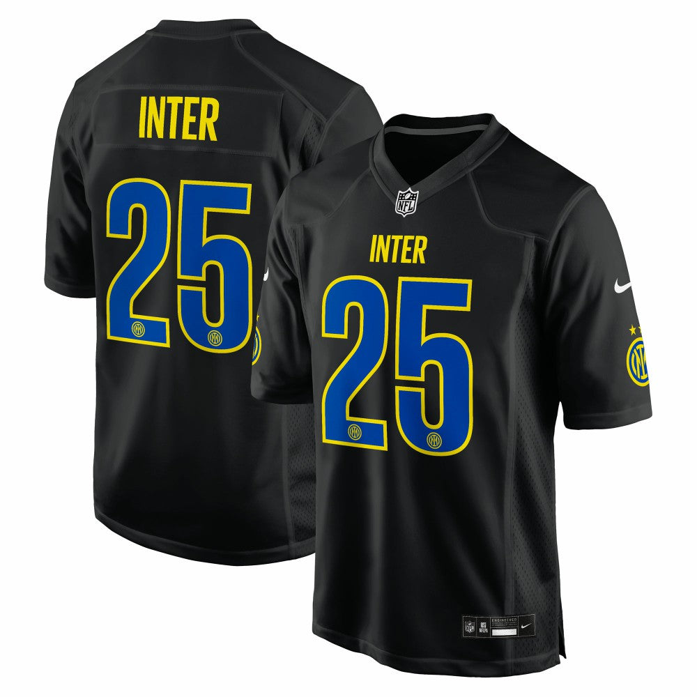 Inter Milan 2025 Soccer x NFL Game Jersey - Nike Black