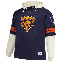 '47 Big & Tall Split Zone Cornerback V-Neck Hoodie - Chicago Bears
