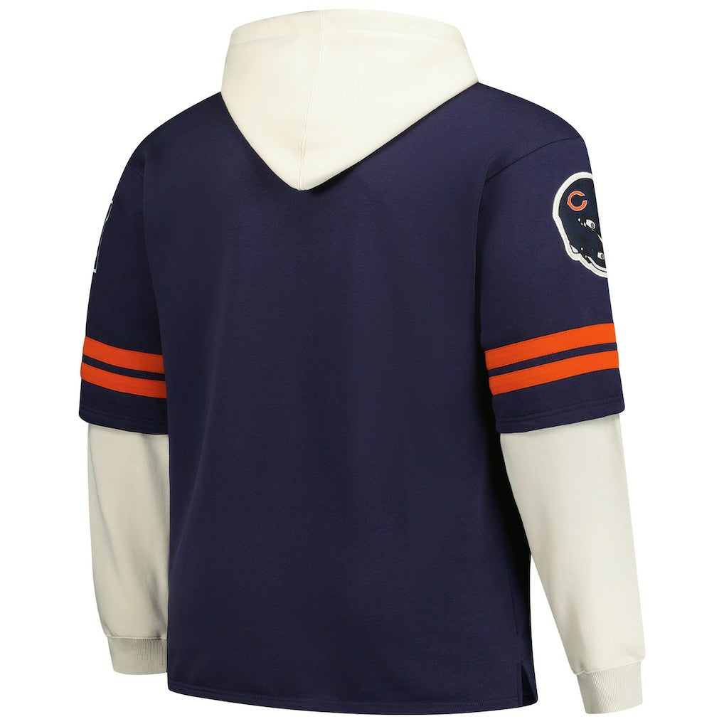 '47 Big & Tall Split Zone Cornerback V-Neck Hoodie - Chicago Bears