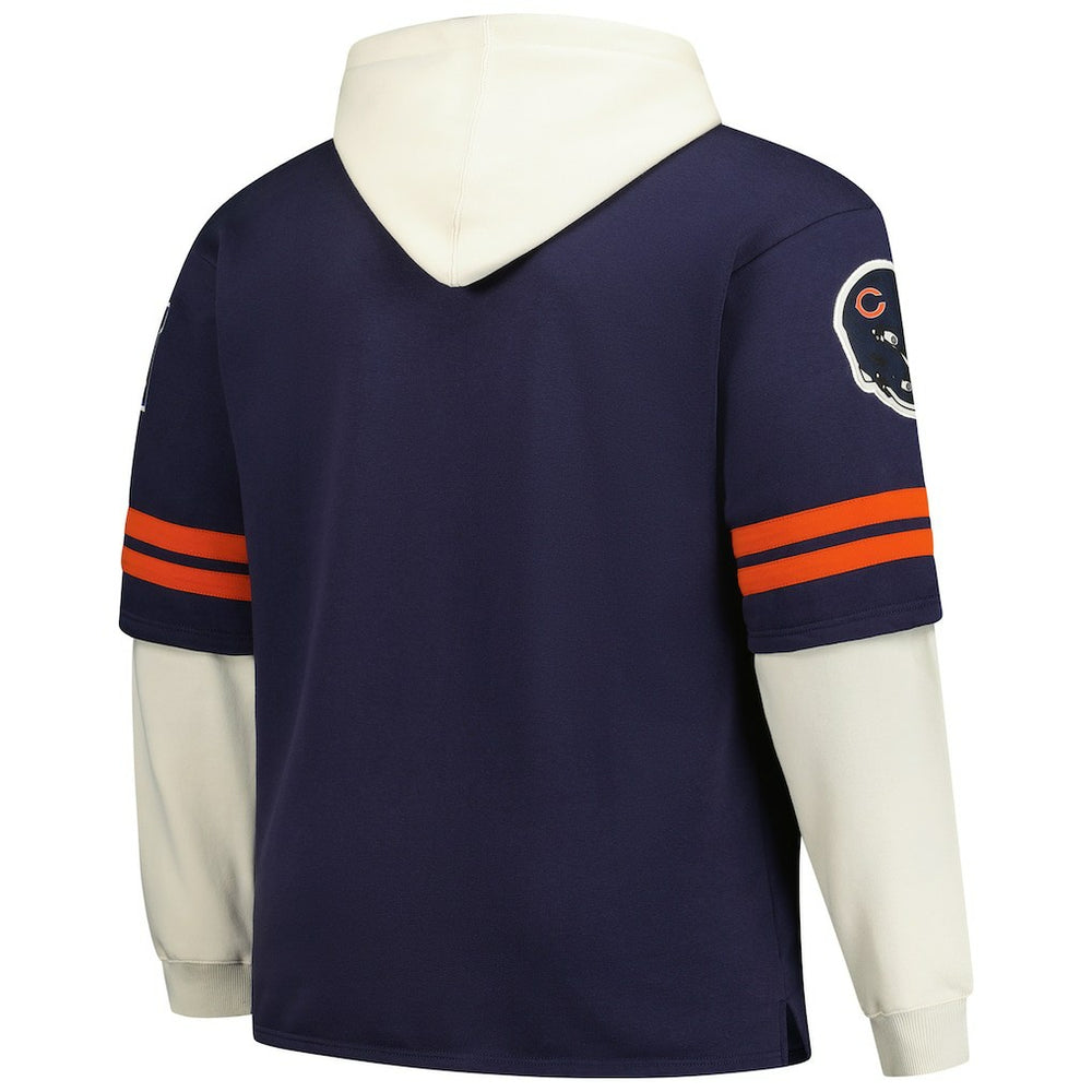 '47 Big & Tall Split Zone Cornerback V-Neck Hoodie - Chicago Bears
