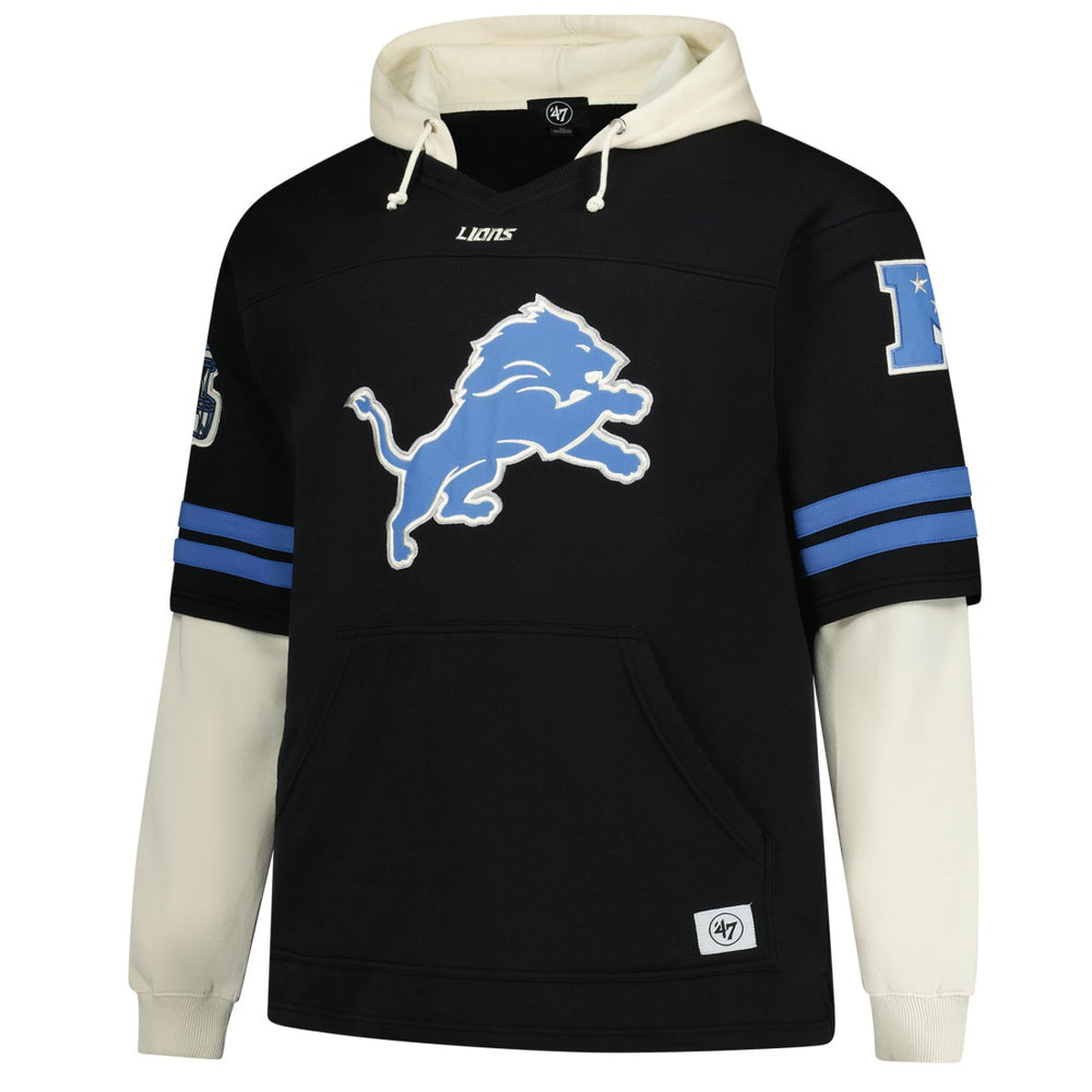 '47 Big & Tall Split Zone Cornerback V-Neck Hoodie - Detroit Lions