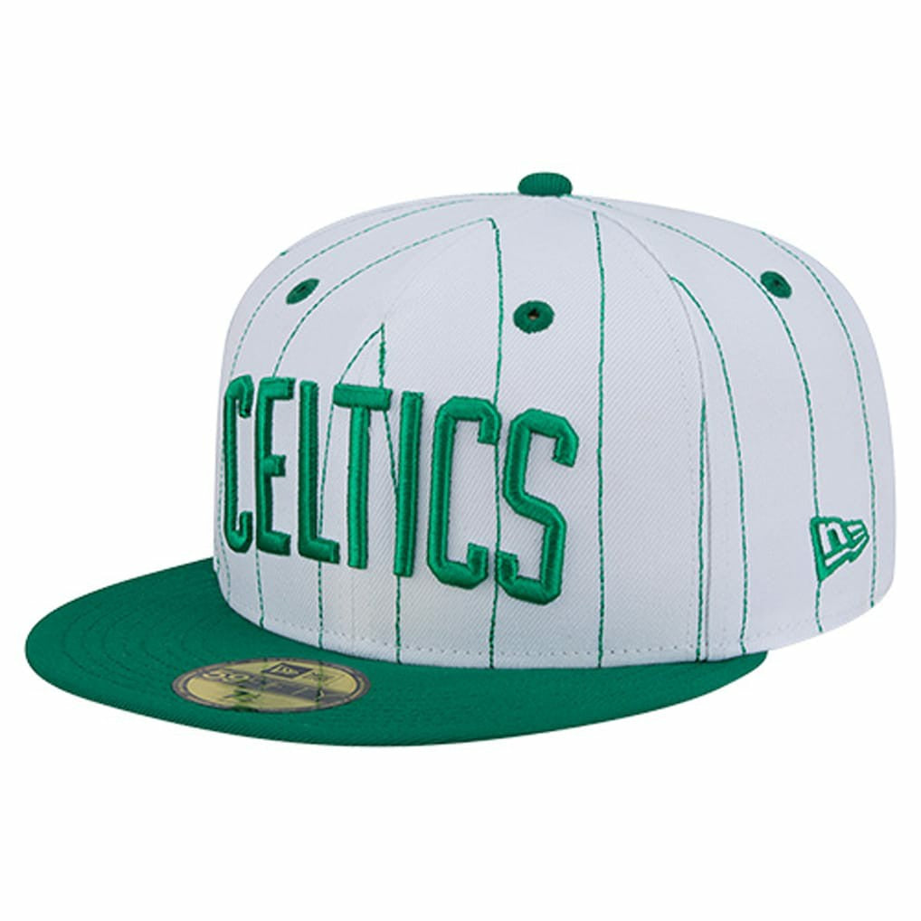 NBA Boston Celtics Wordmark Pinstripe 59FIFTY Fitted Hat