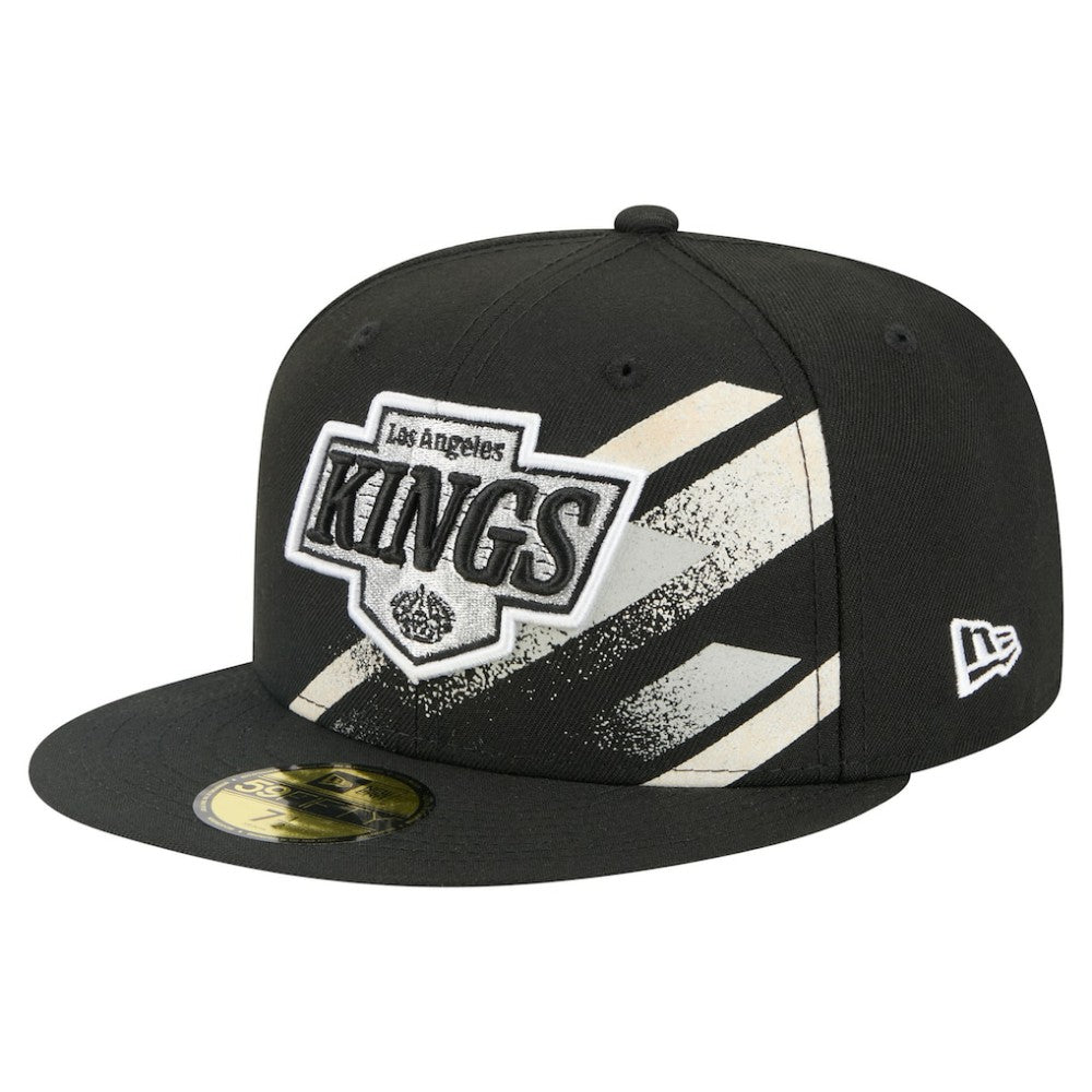 NHL Black Los Angeles Kings New Era Faded Lines 59FIFTY Fitted Hat