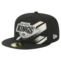 NHL Black Los Angeles Kings New Era Faded Lines 59FIFTY Fitted Hat