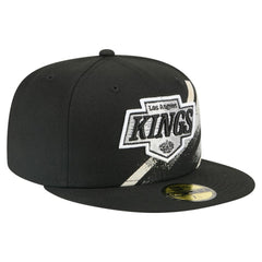 NHL Black Los Angeles Kings New Era Faded Lines 59FIFTY Fitted Hat