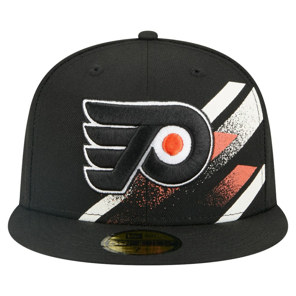 NHL Black Philadelphia Flyers New Era Faded Lines 59FIFTY Fitted Hat