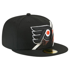 NHL Black Philadelphia Flyers New Era Faded Lines 59FIFTY Fitted Hat