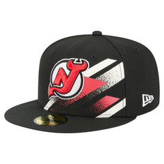 NHL Black New Jersey Devils New Era Faded Lines 59FIFTY Fitted Hat