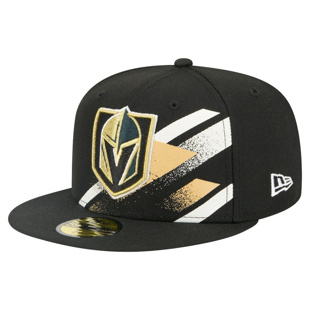 NHL Black Vegas Golden Knights New Era Faded Lines 59FIFTY Fitted Hat