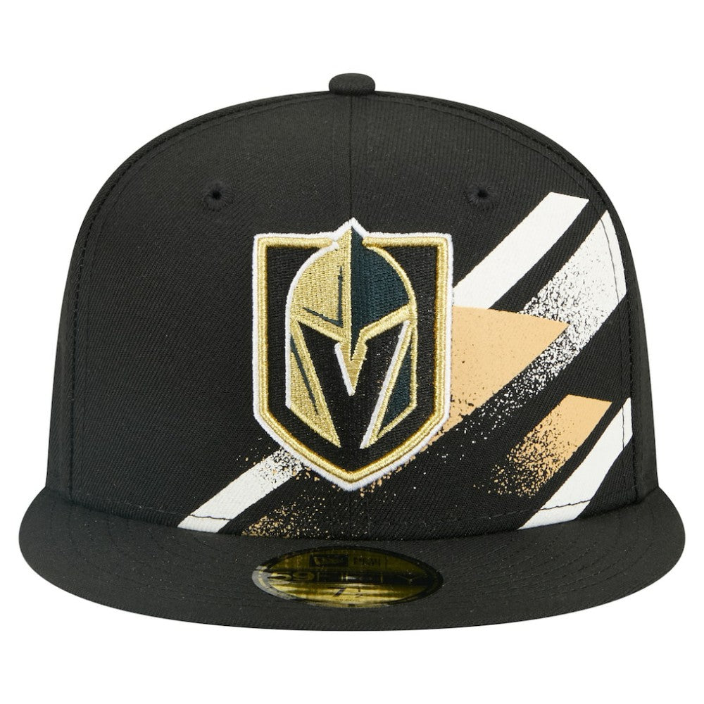 NHL Black Vegas Golden Knights New Era Faded Lines 59FIFTY Fitted Hat