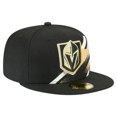 NHL Black Vegas Golden Knights New Era Faded Lines 59FIFTY Fitted Hat