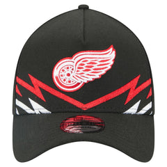 NHL Black Detroit Red Wings New Era 39THIRTY A-Frame Perforated Flex Hat
