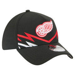 NHL Black Detroit Red Wings New Era 39THIRTY A-Frame Perforated Flex Hat