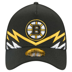 NHL Black Boston Bruins New Era 39THIRTY A-Frame Perforated Flex Hat
