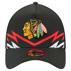 NHL Black Chicago Blackhawks New Era 39THIRTY A-Frame Perforated Flex Hat