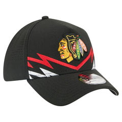 NHL Black Chicago Blackhawks New Era 39THIRTY A-Frame Perforated Flex Hat