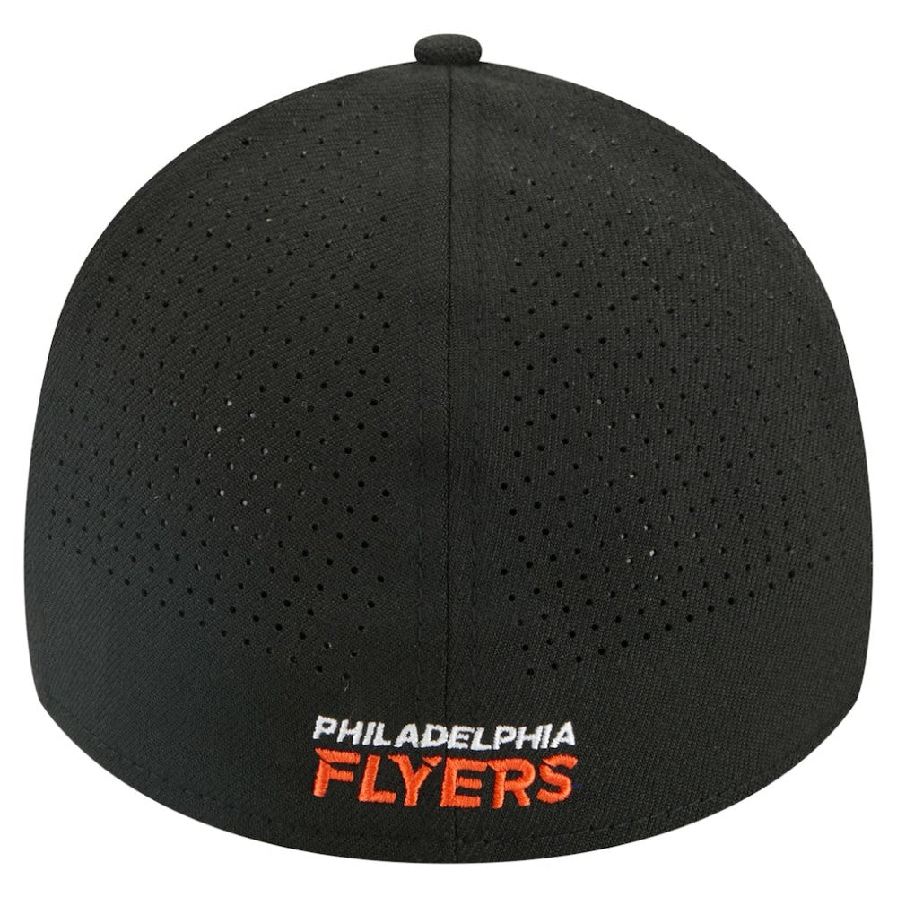 NHL Black Philadelphia Flyers New Era 39THIRTY A-Frame Perforated Flex Hat