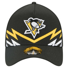NHL Black Pittsburgh Penguins New Era 39THIRTY A-Frame Perforated Flex Hat